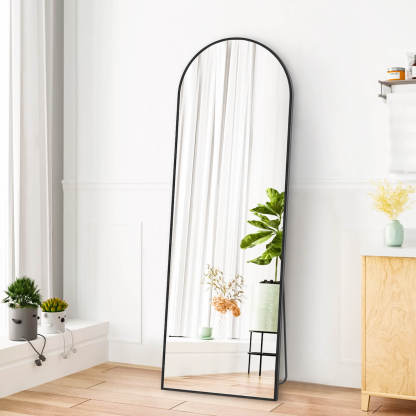 59"x16" Floor Standing Mirror, Wall Mirror with Stand Aluminum Alloy Thin Frame--Living Room,Living Room Mirror