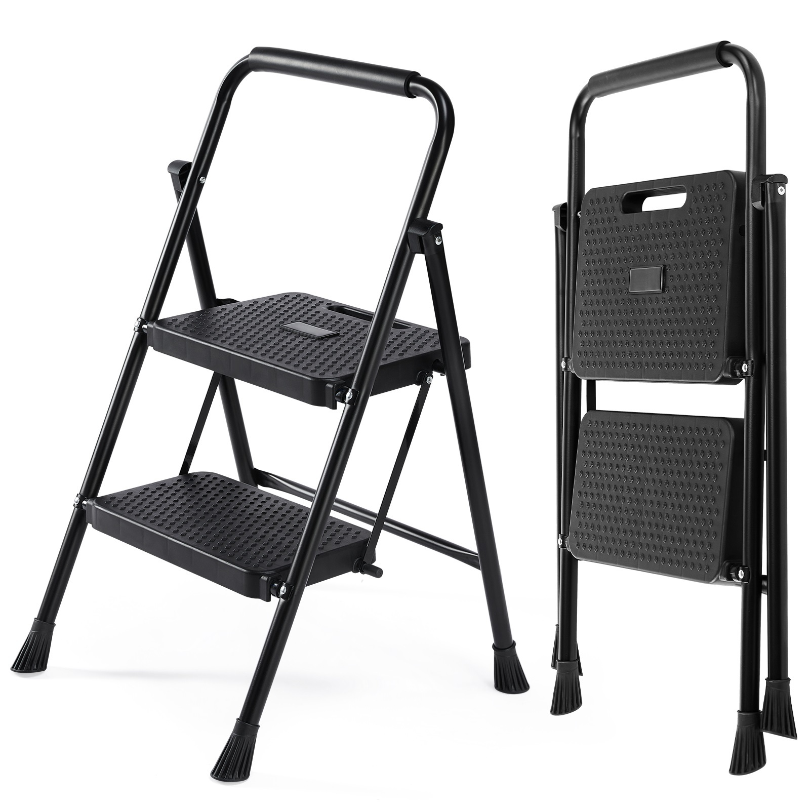 Zibbizo 2 Step Ladder Foldable, Sturdy Step Stool Ladder with Anti-Slip Pedal, Portable Lightweight