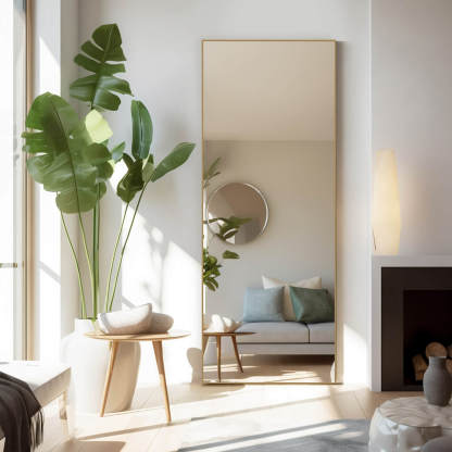 71"x30" Arched Full Body Mirror Floor Mirror Standing Hanging or Leaning Wall with Stand Aluminum Alloy Thin Frame--Living Room,Living Room Mirror