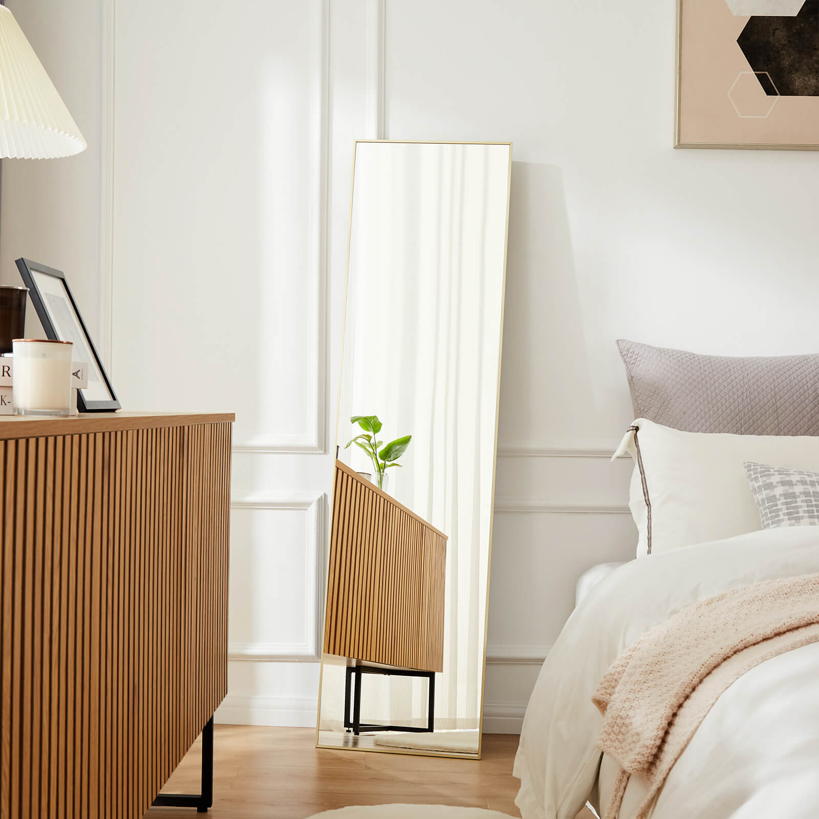 71"x30" Arched Full Body Mirror Floor Mirror Standing Hanging or Leaning Wall with Stand Aluminum Alloy Thin Frame--Living Room,Living Room Mirror