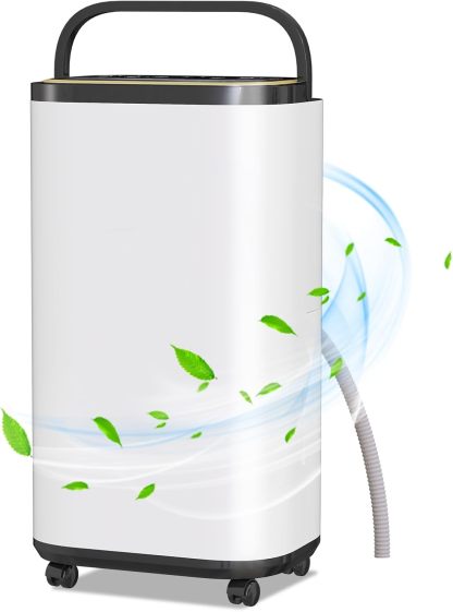 Dehumidifier for Basement with Drain Hose for Auto or Manual Drainage, 4500 Sq.Ft Energy Star Dehumidifiers, Portable for Home Bedroom Large Room Bathroom, 50 Pints Dehumidification Capacity