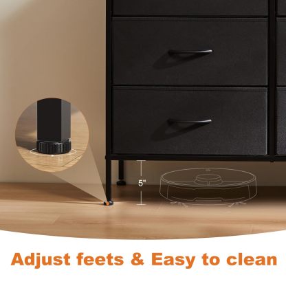 Dresser TV Stand, Console Table with 6 Wide Drawers, Entertainment Center for 55" TV Storage Fabric Dresser Drawer--Best Sellers,Bedroom,Bedroom Cabinet,Living Room,Living Room Cabinet