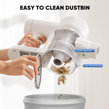 Cordless Stick Vacuum Cleaners for Home Rechargeable Lightweight for Hard Floor and Pet Hair Removal, Handheld Carpet Sweeper with Powerful Suction Up to 45 Minutes Runtime, White