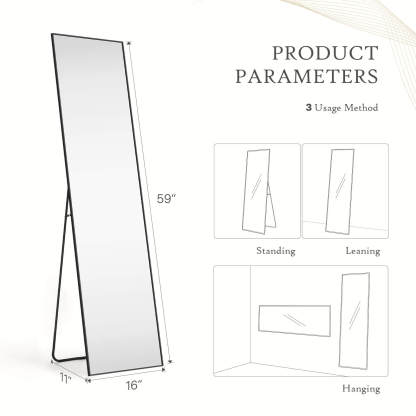 71"x30" Arched Full Body Mirror Floor Mirror Standing Hanging or Leaning Wall with Stand Aluminum Alloy Thin Frame--Living Room,Living Room Mirror