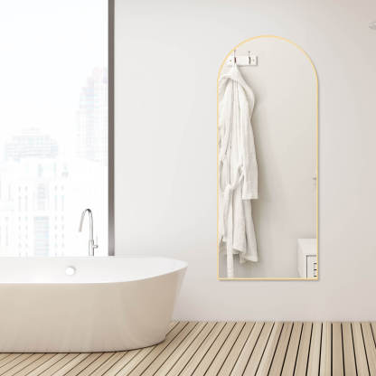 59"x16" Floor Standing Mirror, Wall Mirror with Stand Aluminum Alloy Thin Frame--Living Room,Living Room Mirror