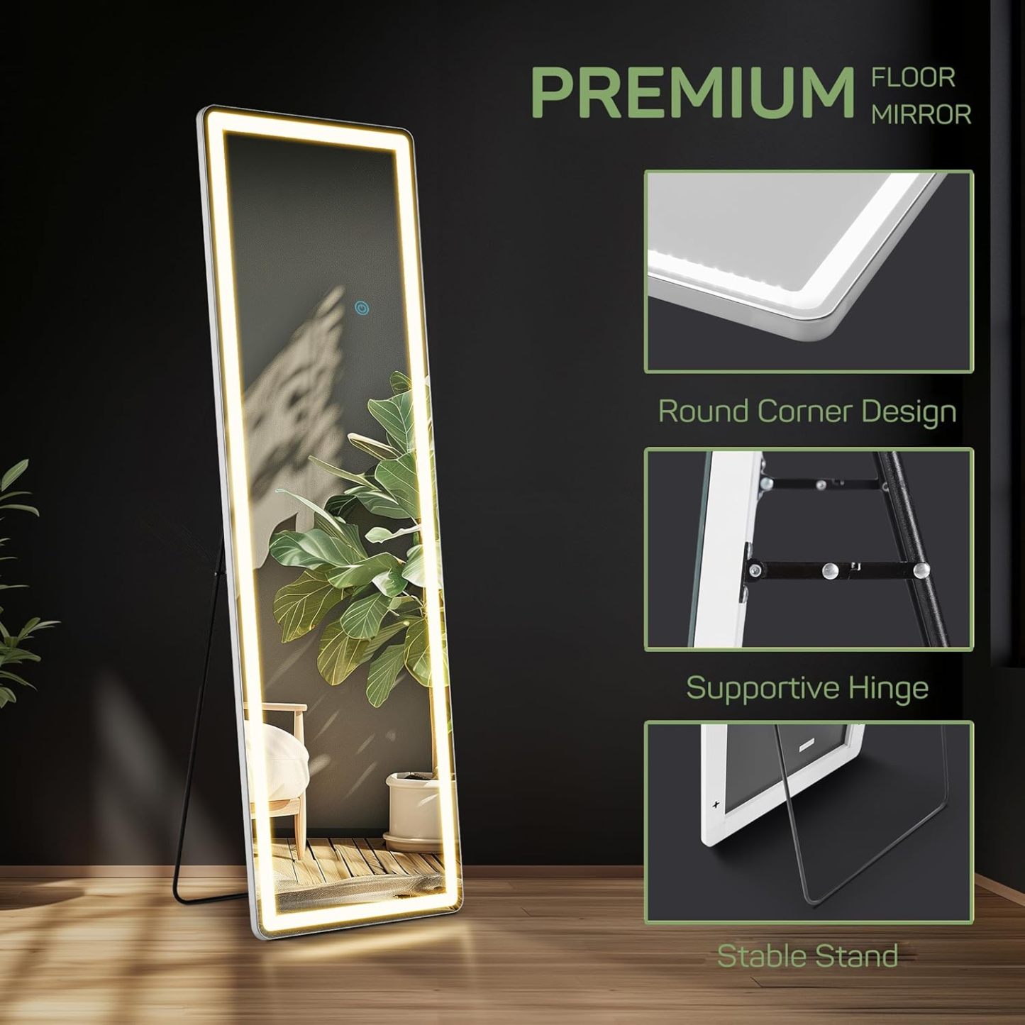  Mirror Full Length with LED Lights