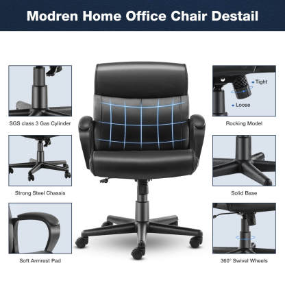 Adjustable Computer Desk Chair with Lumbar Support,Padded Armrest,Swivel Rolling--Bedroom,Bedroom Chair,Home Office,Home Office Chair,Office,Office chair,Office Chair1