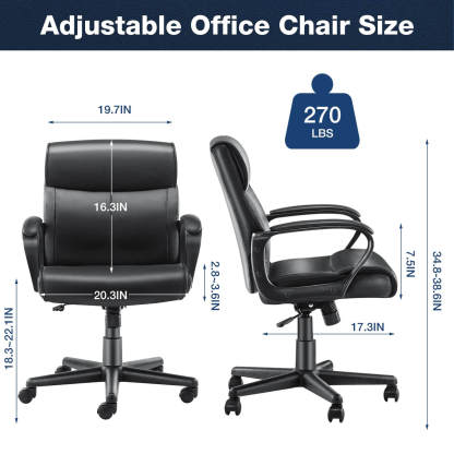 Adjustable Computer Desk Chair with Lumbar Support,Padded Armrest,Swivel Rolling--Bedroom,Bedroom Chair,Home Office,Home Office Chair,Office,Office chair,Office Chair1