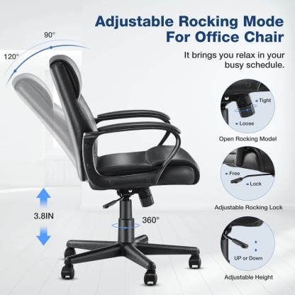 Adjustable Computer Desk Chair with Lumbar Support,Padded Armrest,Swivel Rolling--Bedroom,Bedroom Chair,Home Office,Home Office Chair,Office,Office chair,Office Chair1
