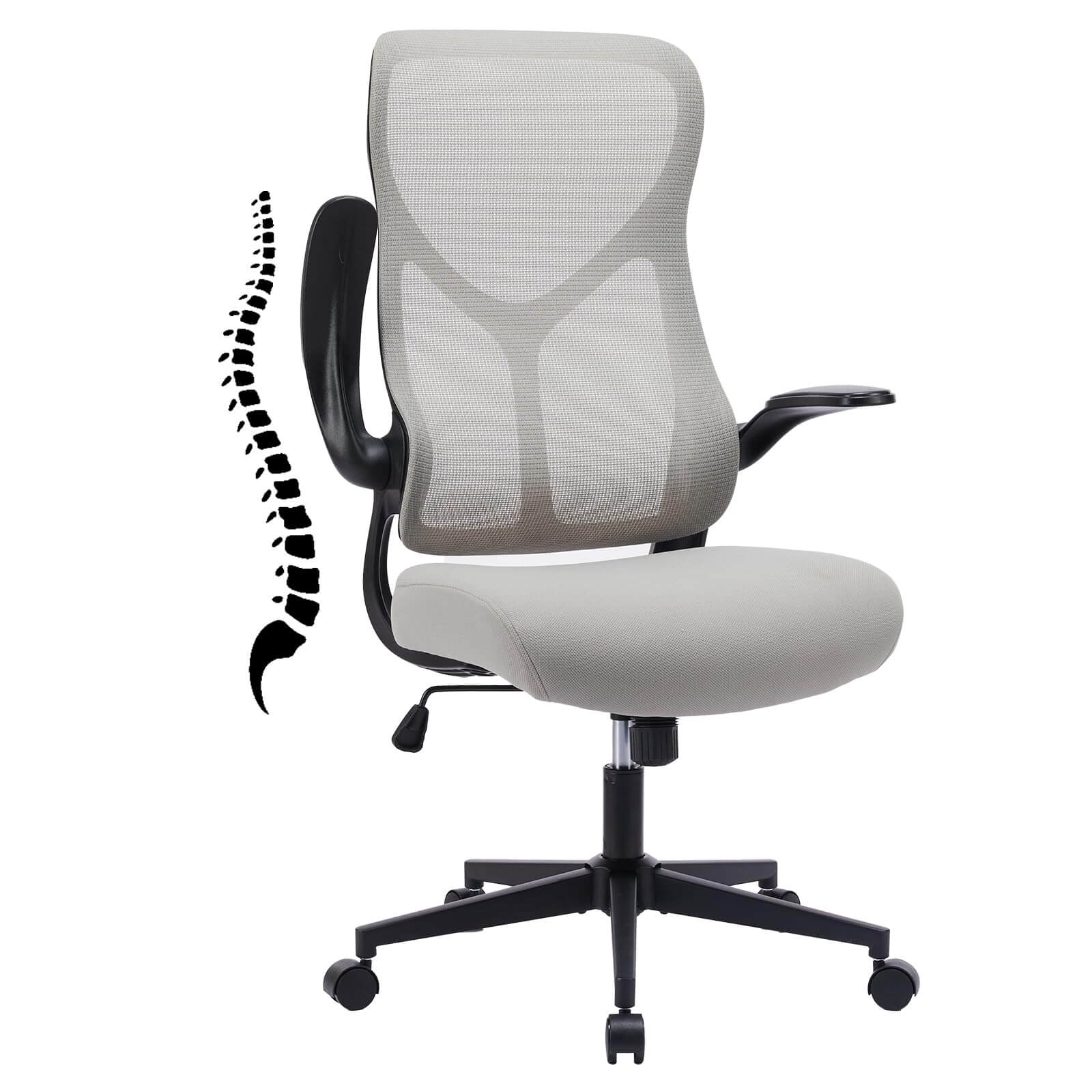 Ergonomic Computer Mesh Chair with Flip-up Armrests,Lumbar Support, Backrest for Home Office--Bedroom,Bedroom Chair,Home Office,Home Office Chair,Office,Office Chair1