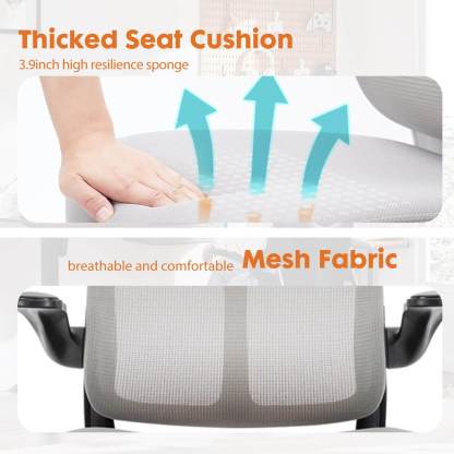 Ergonomic Computer Mesh Chair with Flip-up Armrests,Lumbar Support, Backrest for Home Office--Bedroom,Bedroom Chair,Home Office,Home Office Chair,Office,Office Chair1