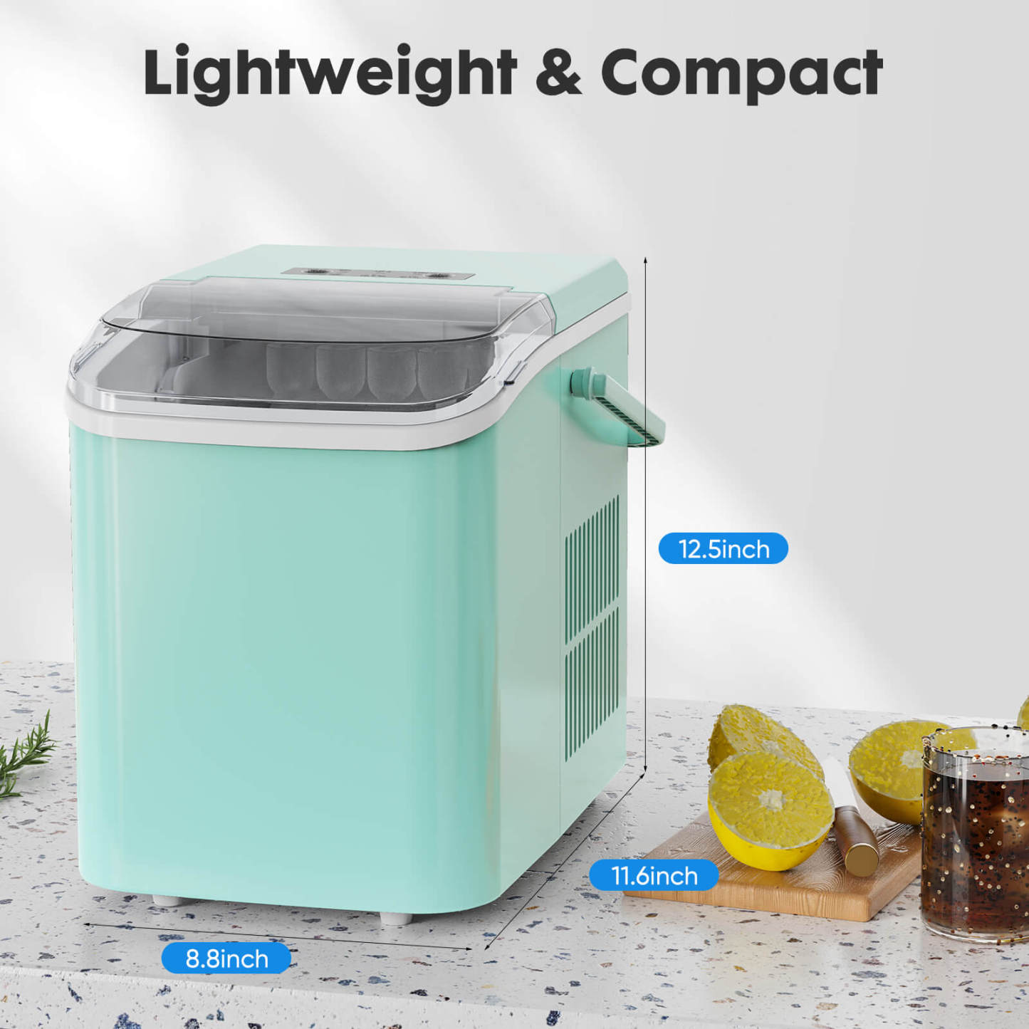 Countertop Ice Maker Machine, Portable Self-Cleaning Ice Machine with Ice Scoop, Basket and Handle--kitchen & Dining,New Arrivals