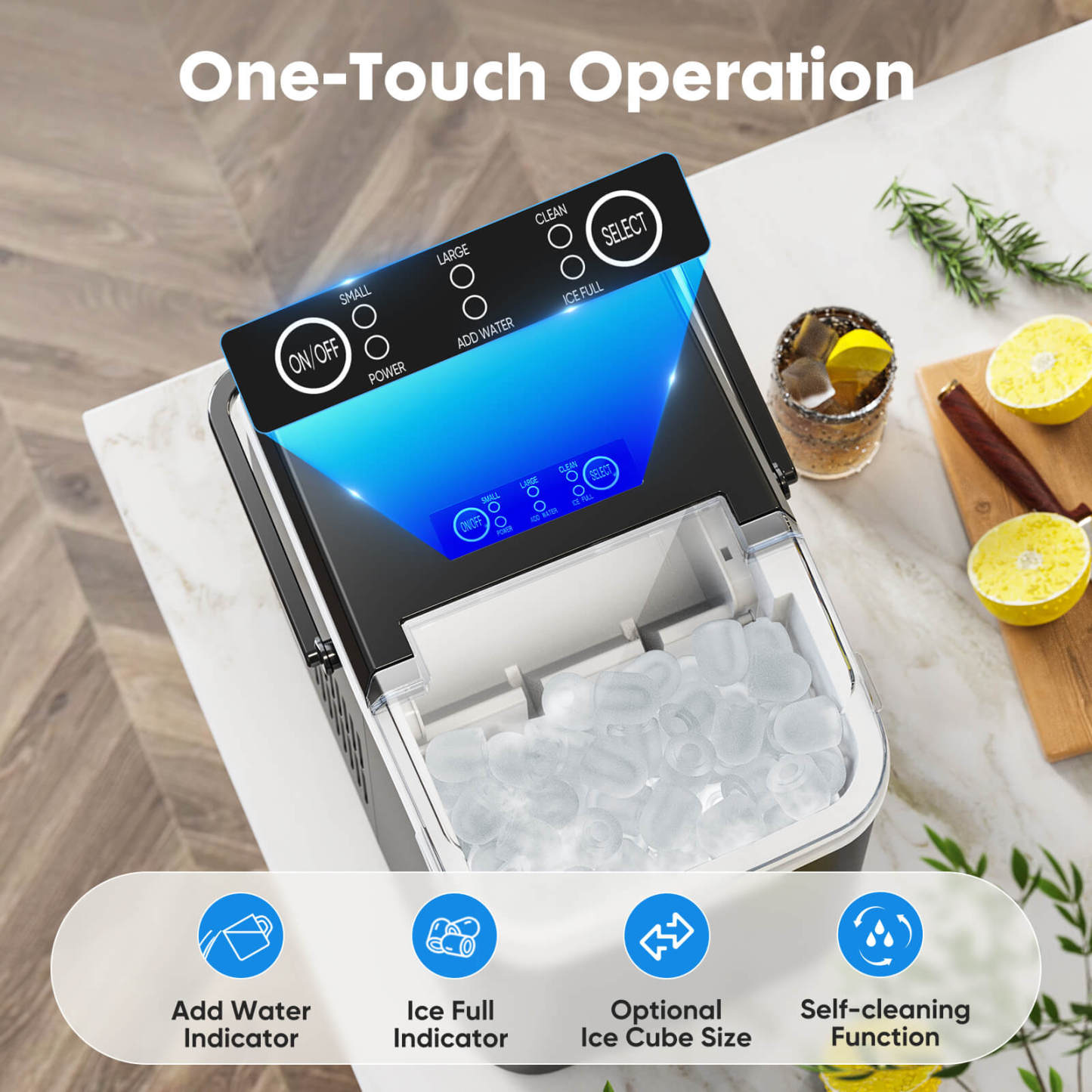 Countertop Ice Maker Machine, Portable Self-Cleaning Ice Machine with Ice Scoop, Basket and Handle--kitchen & Dining,New Arrivals