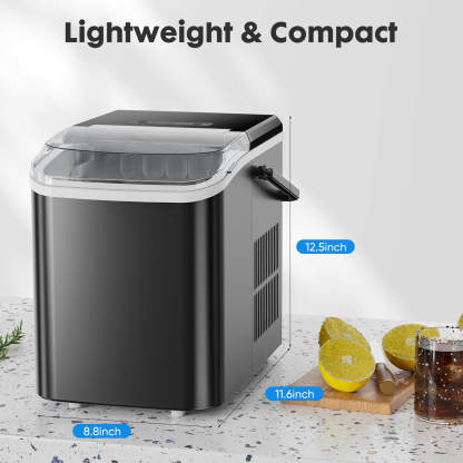 Countertop Ice Maker Machine, Portable Self-Cleaning Ice Machine with Ice Scoop, Basket and Handle--kitchen & Dining,New Arrivals