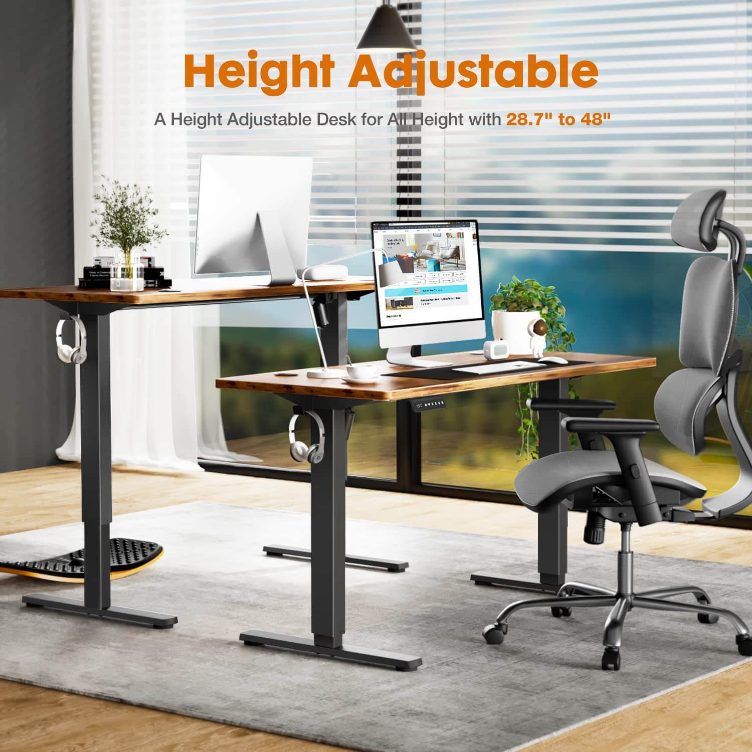 Electric Height Adjustable Standing Desk,Sit to Stand Ergonomic Computer Desk--Bedroom,Bedroom Desk,Electric Lift Desk,Home Office,Home Office Desk,Living Room,Living Room Desk,Office,Office Desk