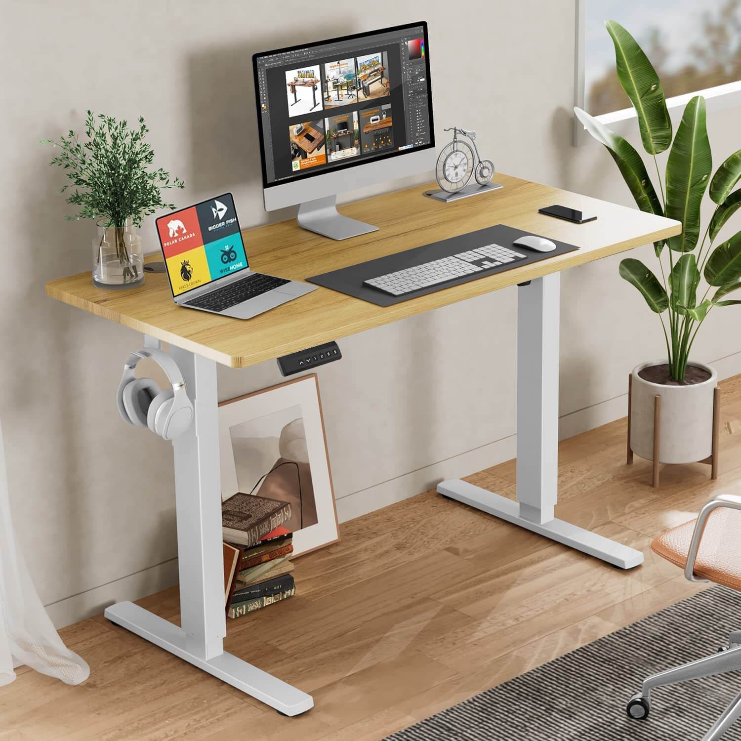 Electric Height Adjustable Standing Desk,Sit to Stand Ergonomic Computer Desk--Bedroom,Bedroom Desk,Electric Lift Desk,Home Office,Home Office Desk,Living Room,Living Room Desk,Office,Office Desk