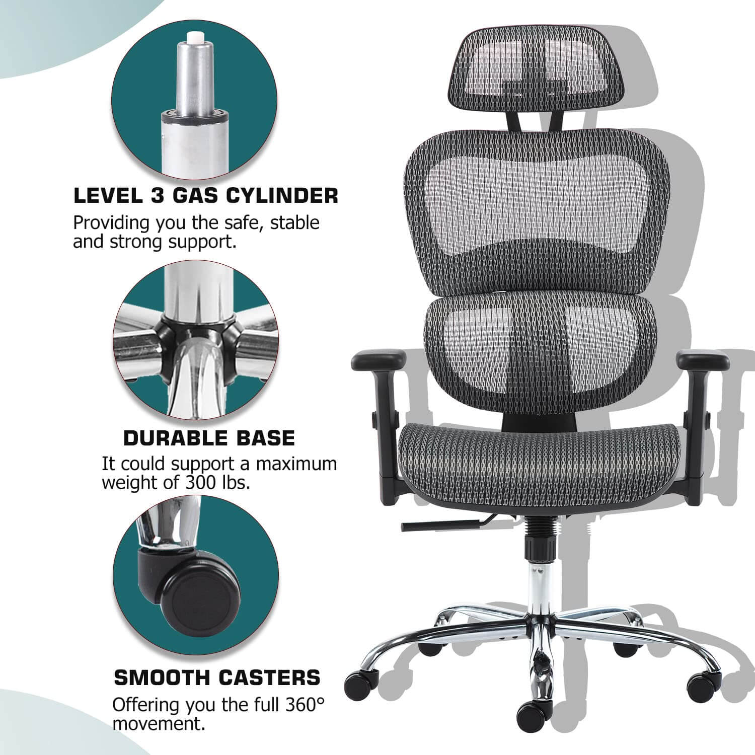 Large High Back Computer Chair with Dynamic Lumbar Support, Tilt and Lock Office Chair, 3D Adjustable Headrest and Armrests--Bedroom,Bedroom Chair,Home Office,Home Office Chair,Office,Office chair,Office Chair1