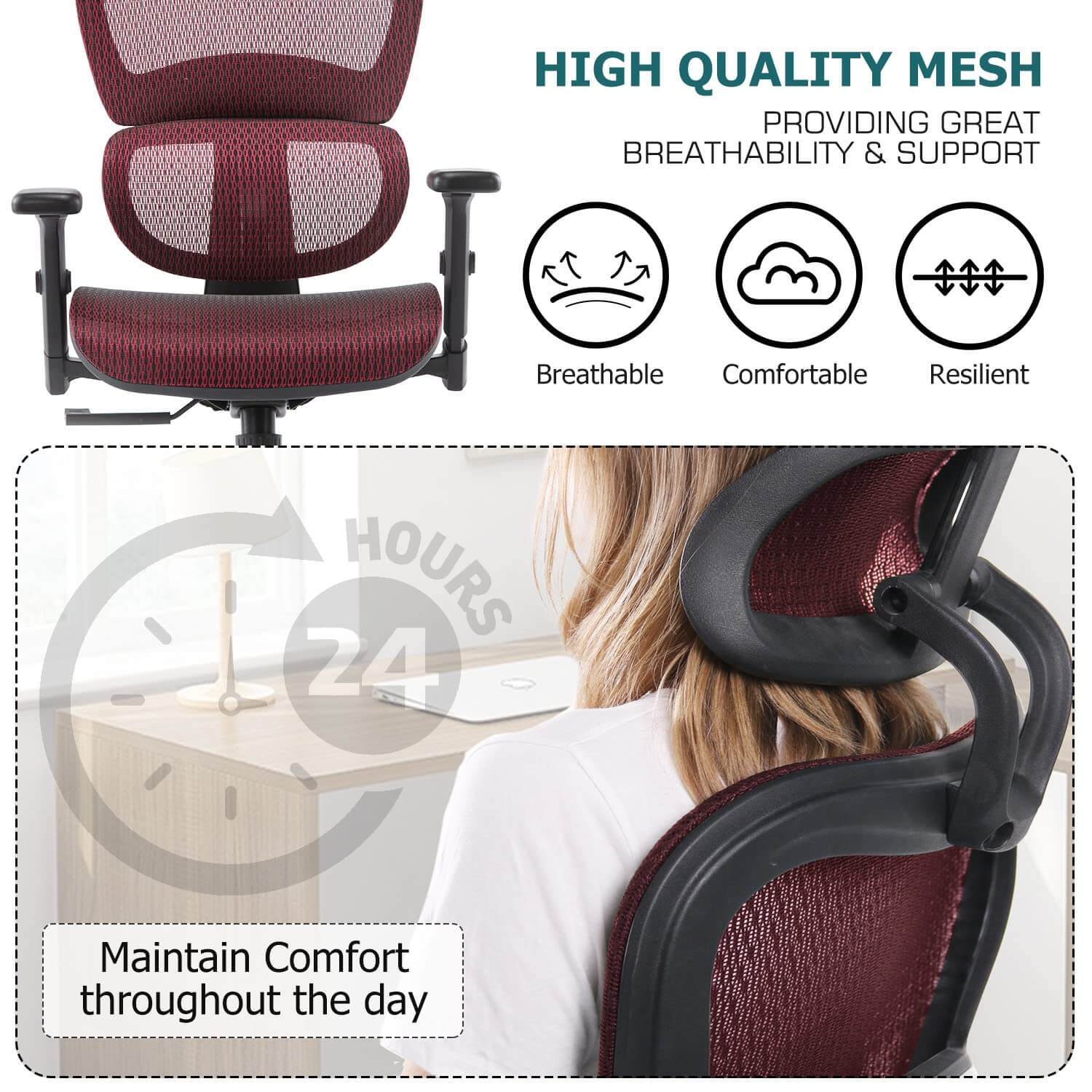 Large High Back Computer Chair with Dynamic Lumbar Support, Tilt and Lock Office Chair, 3D Adjustable Headrest and Armrests--Bedroom,Bedroom Chair,Home Office,Home Office Chair,Office,Office chair,Office Chair1