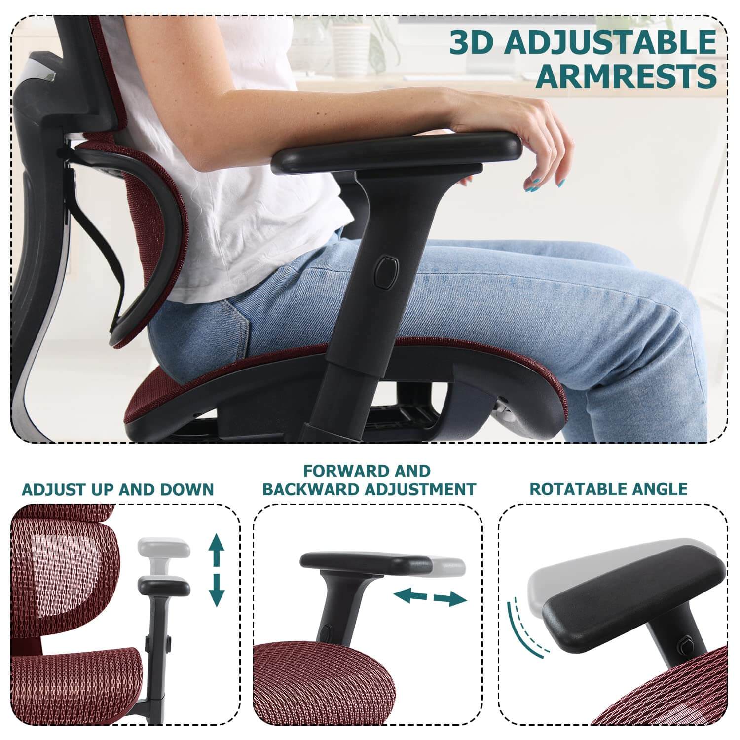 Large High Back Computer Chair with Dynamic Lumbar Support, Tilt and Lock Office Chair, 3D Adjustable Headrest and Armrests--Bedroom,Bedroom Chair,Home Office,Home Office Chair,Office,Office chair,Office Chair1