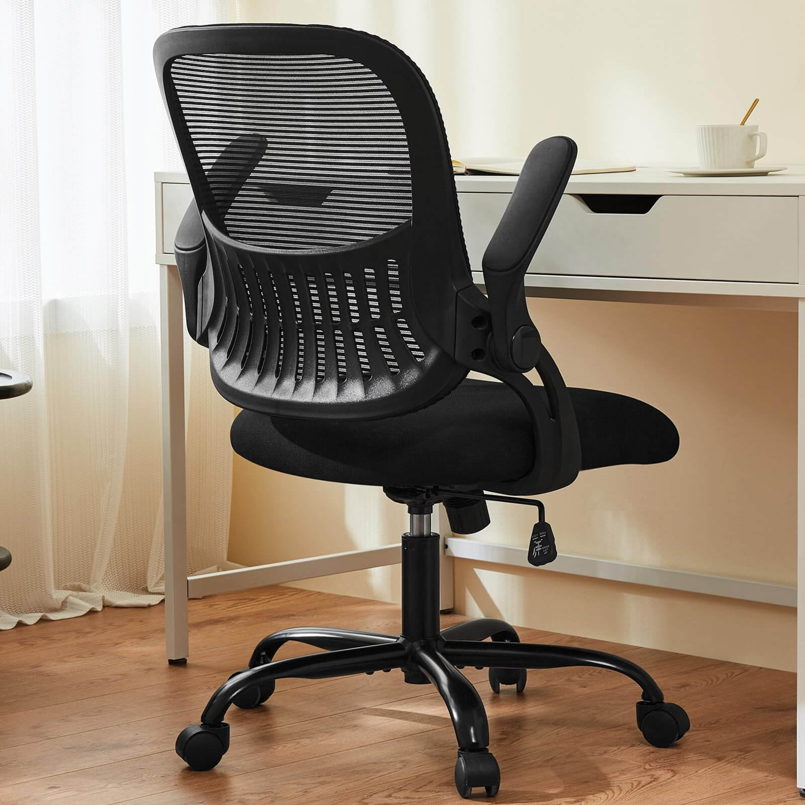 Ergonomic Home Mesh Office Desk Chairs with Flip up Armrests,Lumbar Support--Bedroom,Bedroom Chair,Home Office,Home Office Chair,Office,Office Chair1