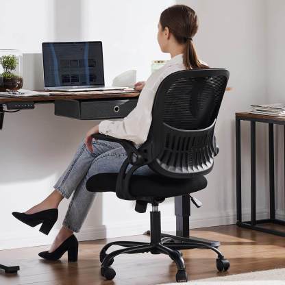 Ergonomic Home Mesh Office Desk Chairs with Flip up Armrests,Lumbar Support--Bedroom,Bedroom Chair,Home Office,Home Office Chair,Office,Office Chair1