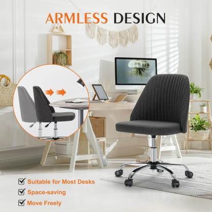 Modern Fabric Armless Adjustable Swivel Office Desk Chairs with Wheels--Bedroom,Bedroom Chair,Home Office,Home Office Chair,Living Room,Living Room Chair,Office,Office chair,Office Chair1