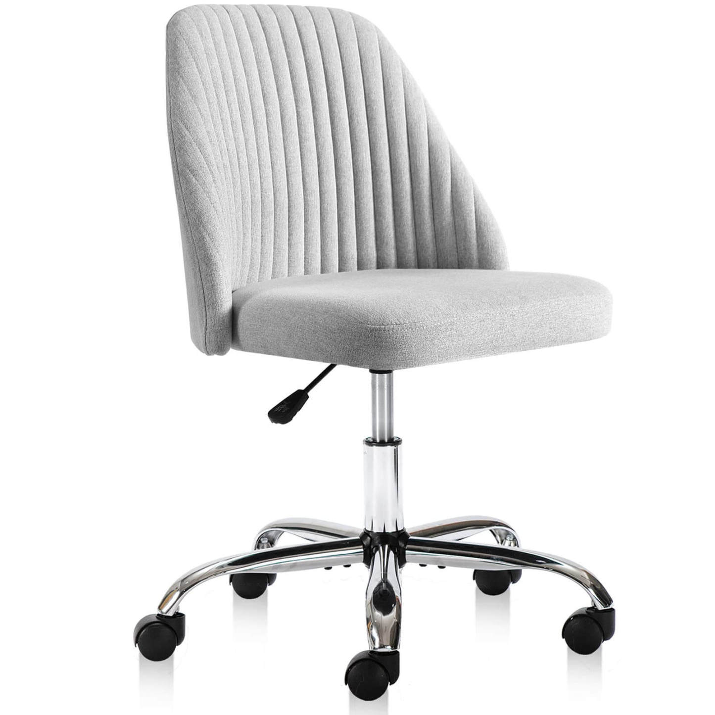 Modern Fabric Armless Adjustable Swivel Office Desk Chairs with Wheels--Bedroom,Bedroom Chair,Home Office,Home Office Chair,Living Room,Living Room Chair,Office,Office chair,Office Chair1