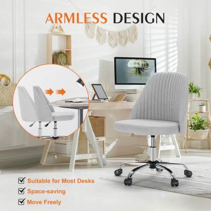 Modern Fabric Armless Adjustable Swivel Office Desk Chairs with Wheels--Bedroom,Bedroom Chair,Home Office,Home Office Chair,Living Room,Living Room Chair,Office,Office chair,Office Chair1