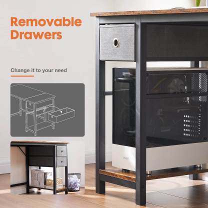 Modern Simple Style Home Office Writing Desk with 2-Tier Drawers Storage Shelf Headphone Hook--Bedroom,Bedroom Desk,Home Office,Home Office Desk,Office,Office chair,Office Desk