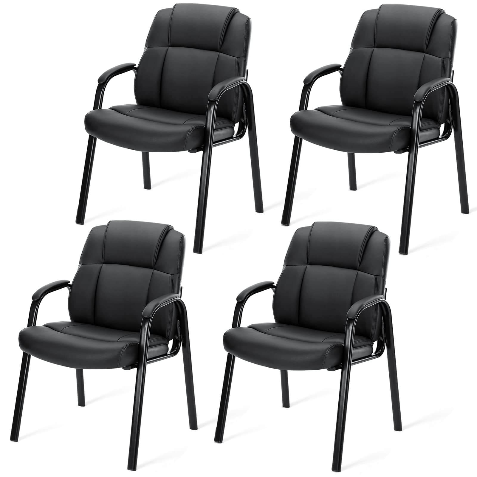 PU Leather Conference Room Reception Chairs with Padded Arms,No Wheels Executive Office Chair--Bedroom,Home Office,Home Office Chair,kitchen & Dining,Office,Office chair,Office Chair1