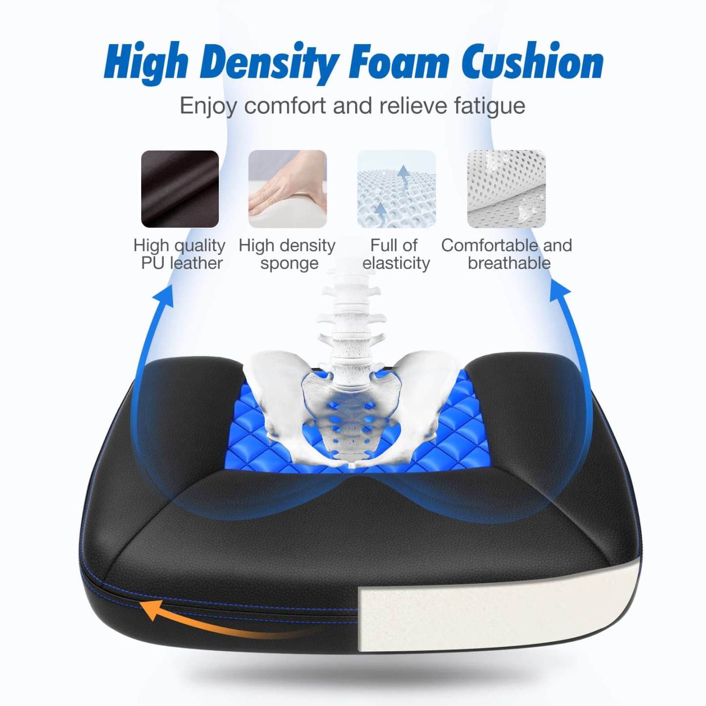 PU Leather Executive Ergonomic Mid Back Computer Chair with Flip-up Armrests--Bedroom,Bedroom Chair,Home Office,Home Office Chair,Office,Office chair,Office Chair1