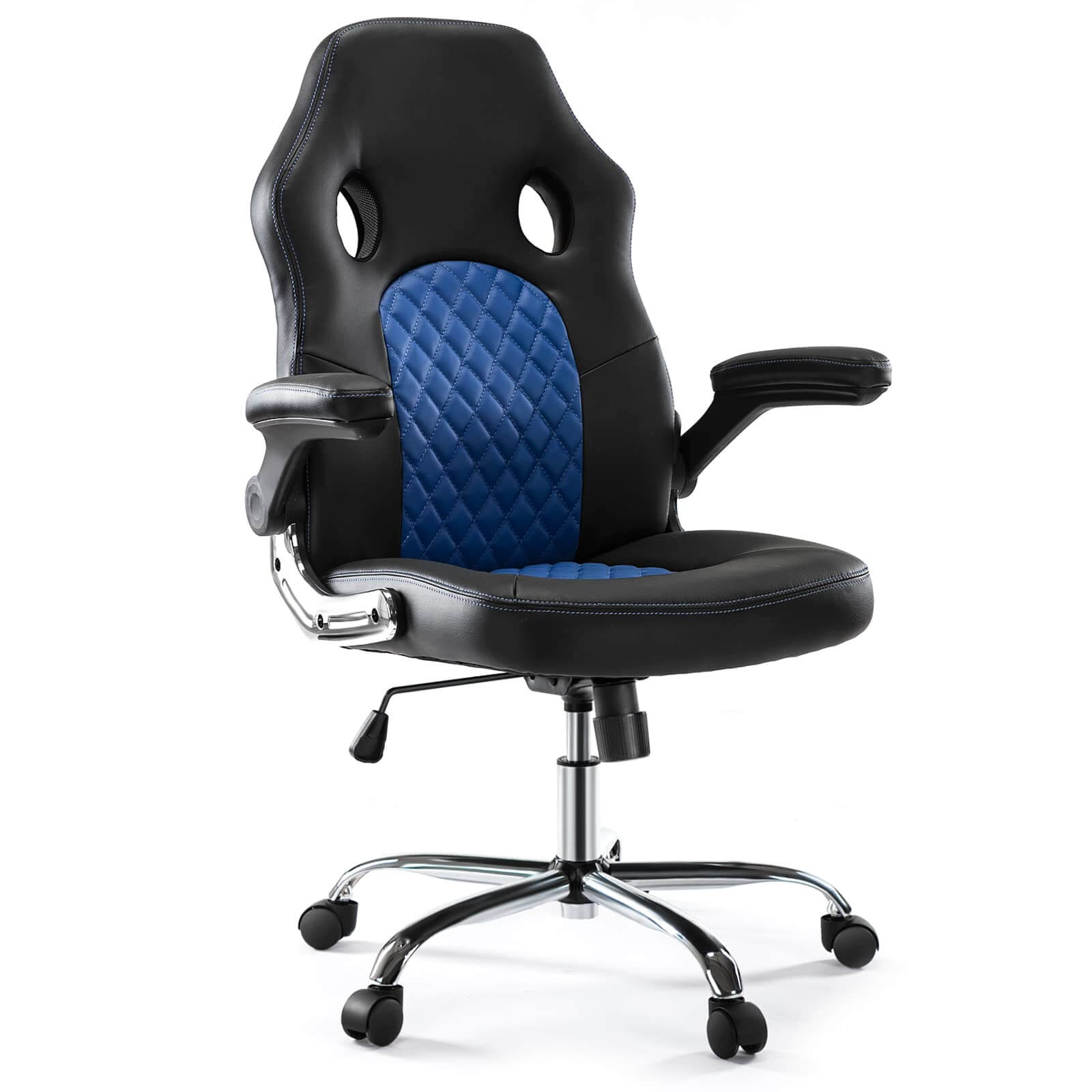 PU Leather Executive Ergonomic Mid Back Computer Chair with Flip-up Armrests--Bedroom,Bedroom Chair,Home Office,Home Office Chair,Office,Office chair,Office Chair1