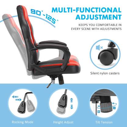 PU Leather Ergonomic Office Chair Swivel Computer Gaming Chair with Lumbar Support--Bedroom,Bedroom Chair,Home Office,Home Office Chair,Office,Office chair,Office Chair1