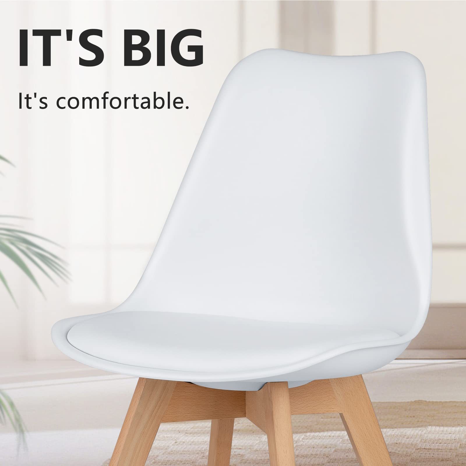 PU Leather Upholstered Dining Chairs with Wood Legs, Set of 4 for Kitchen, Dining, Living Room--kitchen & Dining,Living Room,Living Room Chair,New Arrivals