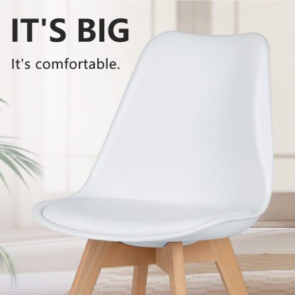 PU Leather Upholstered Dining Chairs with Wood Legs, Set of 4 for Kitchen, Dining, Living Room--kitchen & Dining,Living Room,Living Room Chair,New Arrivals