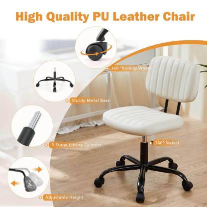 Adjustable Height 360° Rolling Swivel Computer Task Chair without Arm--Home Office,Home Office Chair,Living Room,Living Room Chair,Office,Office chair,Office Chair1