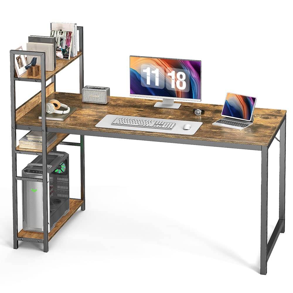 Wood Office Desk with Storage Removable Middle Shelf for Dorm, Student, Gaming--Bedroom,Bedroom Desk,Home Office,Home Office Desk,Office chair