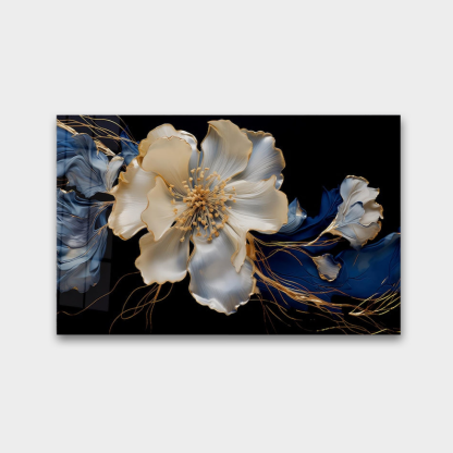 Floral Glass Wall Art – Modern Botanical Print Design