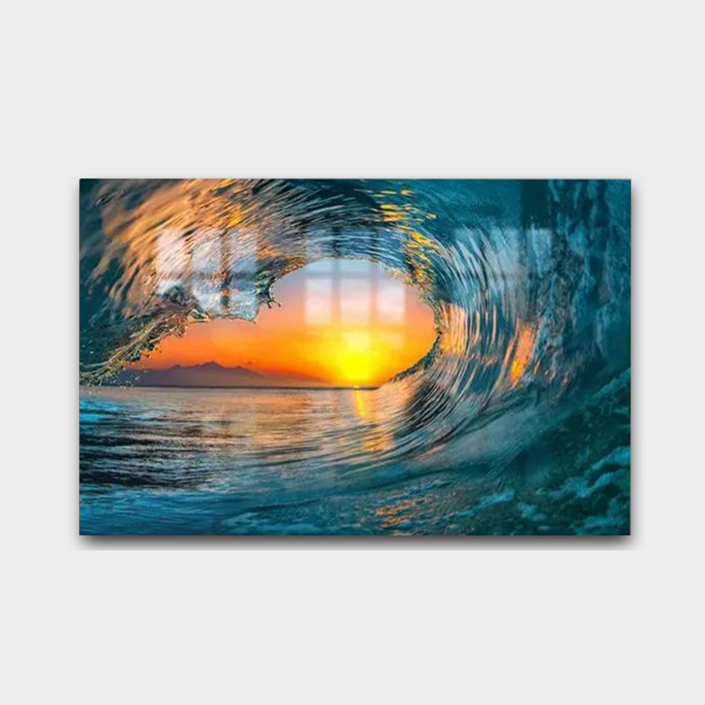 Landscape Glass Wall Art – Wave Seascape Ocean Print