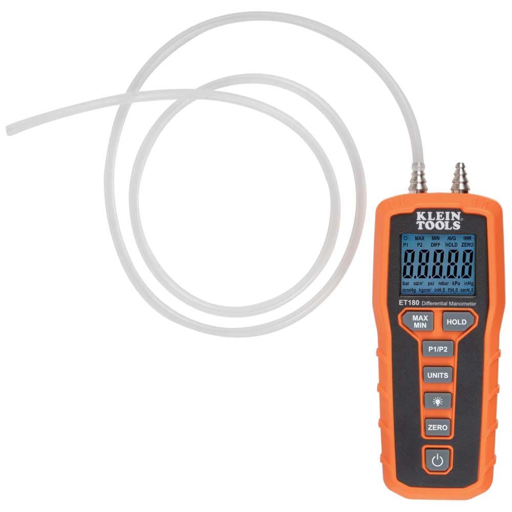 Klein Tools ET180 Digital Manometer Air and Gas Pressure Tester