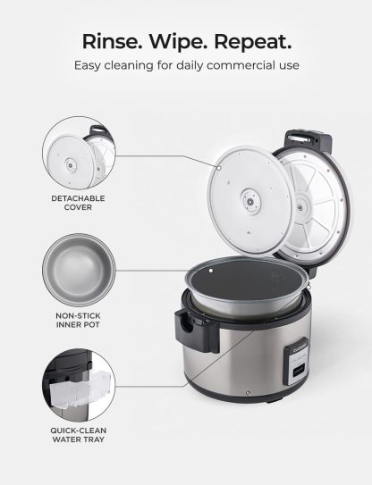 CUCKOO Commercial Rice Cooker and Warmer 30 Cup Uncooked Capacity Silver