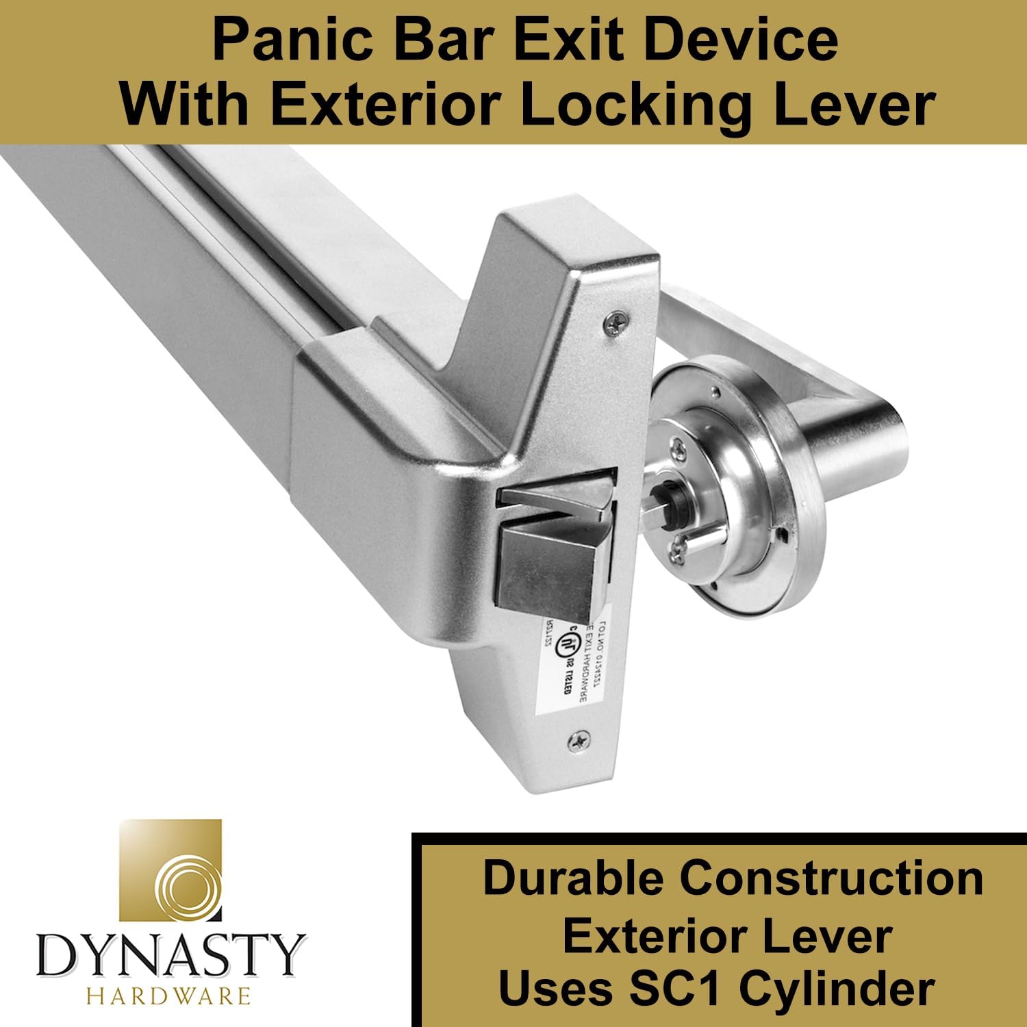 Dynasty Hardware Push Bar Panic Exit Device for Emergency Doors Aluminum