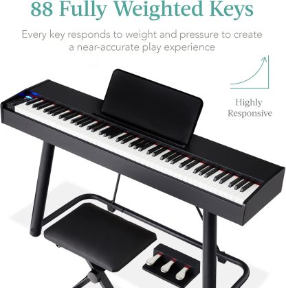 Best Choice Products 88 Key Weighted Full Size Digital Piano with Stand and Stool