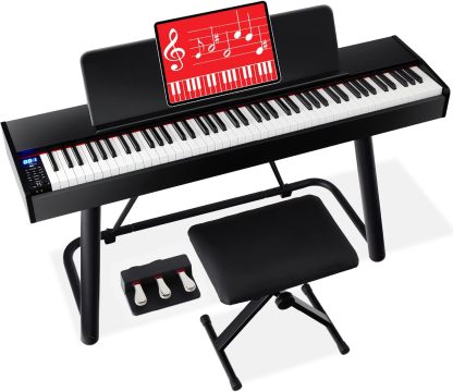Best Choice Products 88 Key Weighted Full Size Digital Piano with Stand and Stool