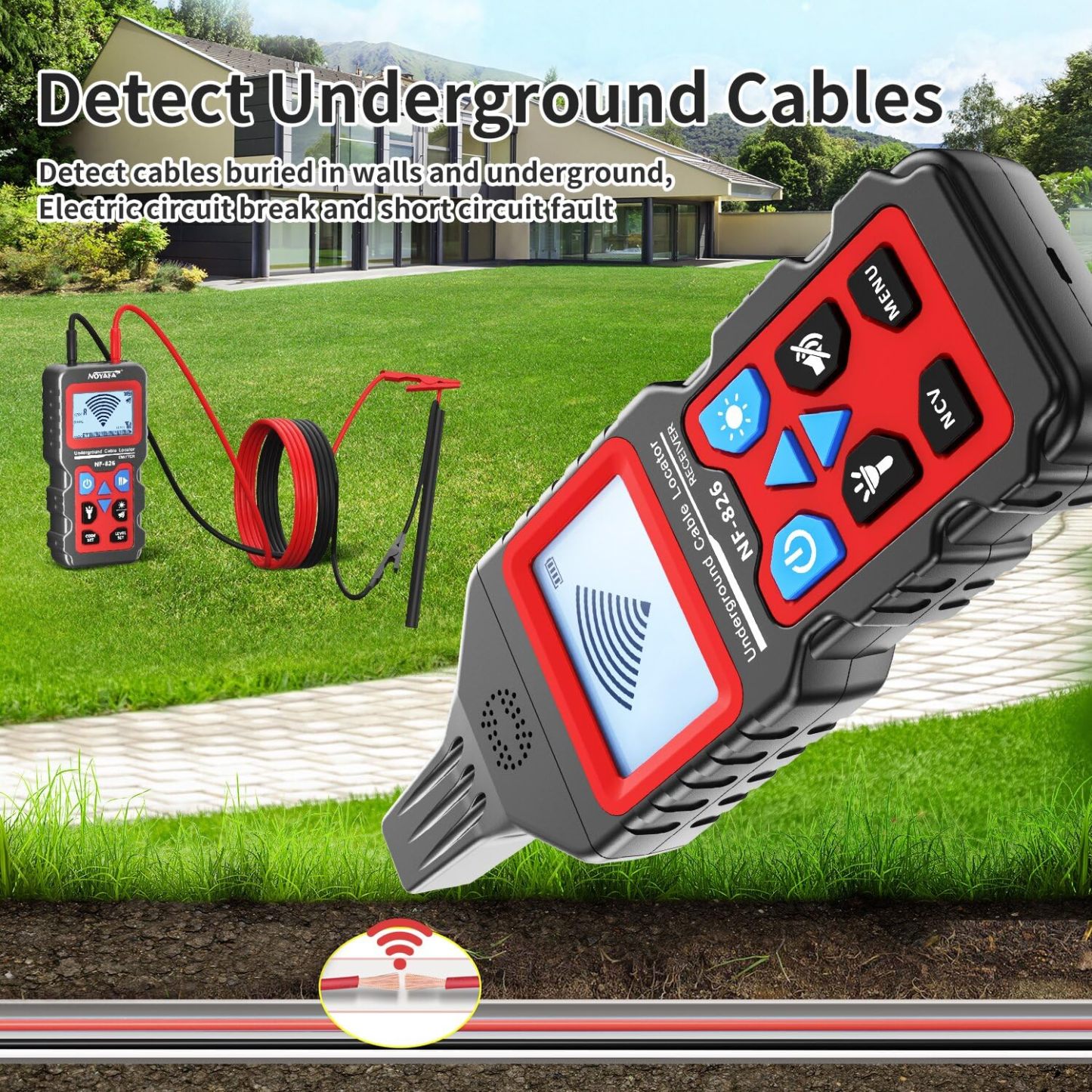 NOYAFA NF 826 Underground Cable Locator Wire Tracker for Dog Fence