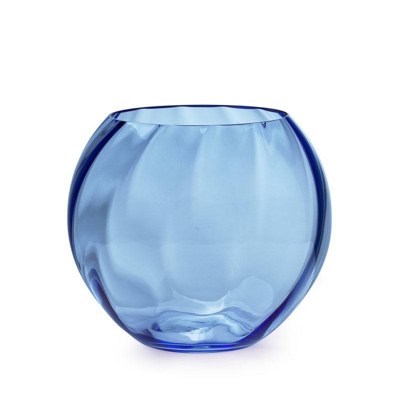 Eva Crystal Glass Vase, Blue Green 18 cm