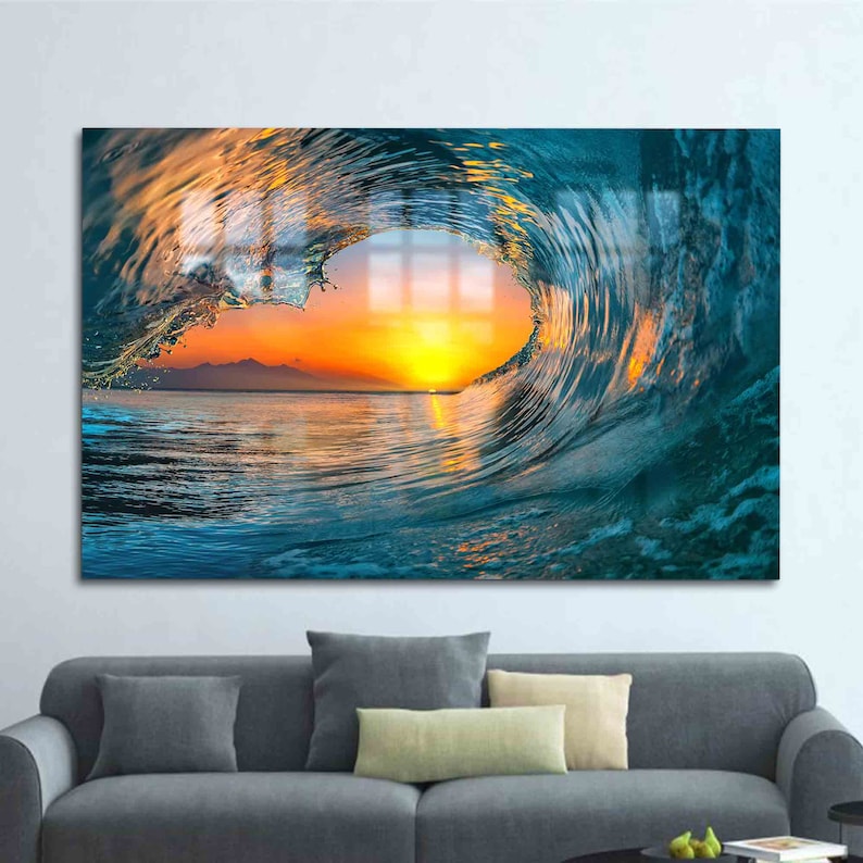 Landscape Glass Wall Art – Wave Seascape Ocean Print