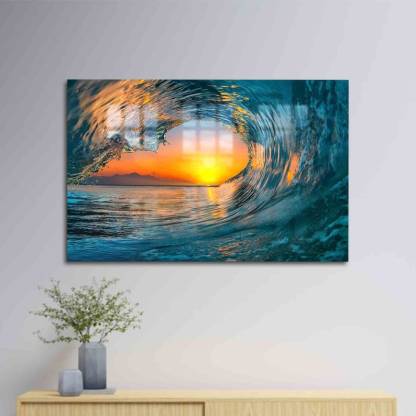 Landscape Glass Wall Art – Wave Seascape Ocean Print