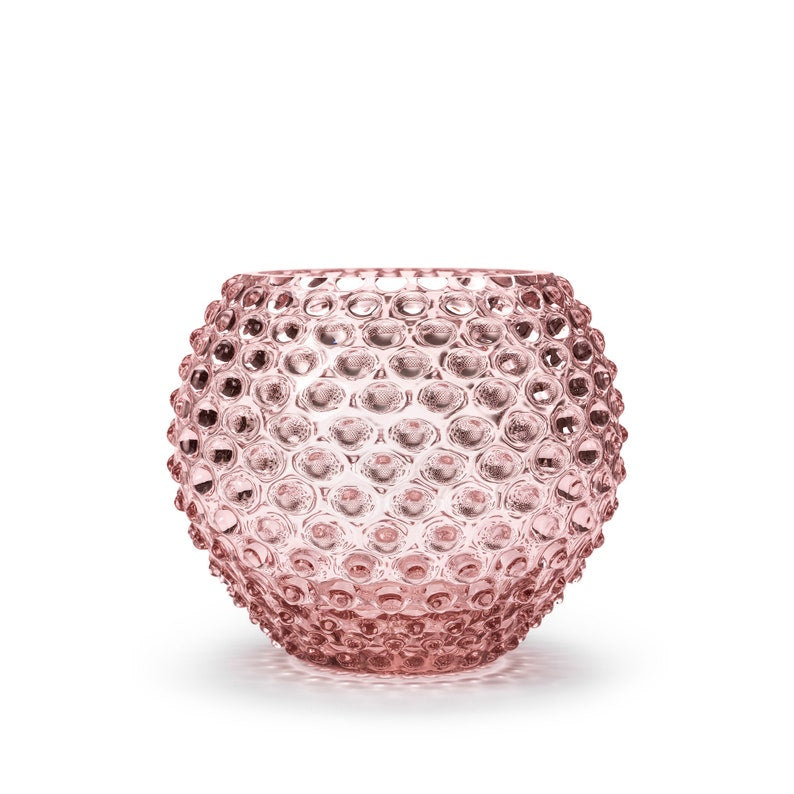Cara Crystal Glass Vase, Hobnail Brown 18 cm