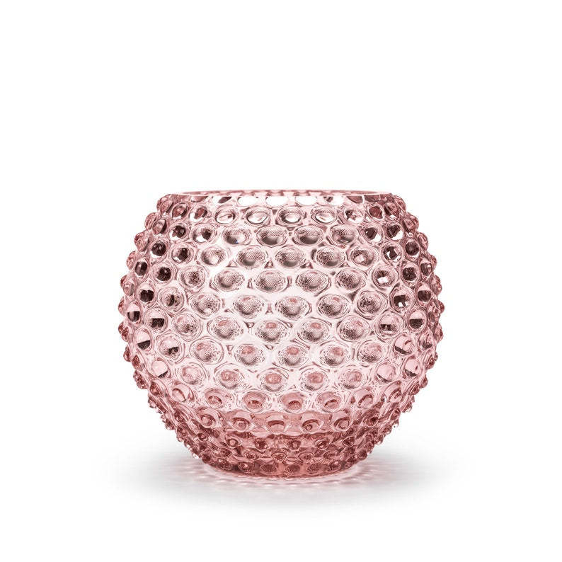 Cara Crystal Glass Vase, Hobnail Brown 18 cm